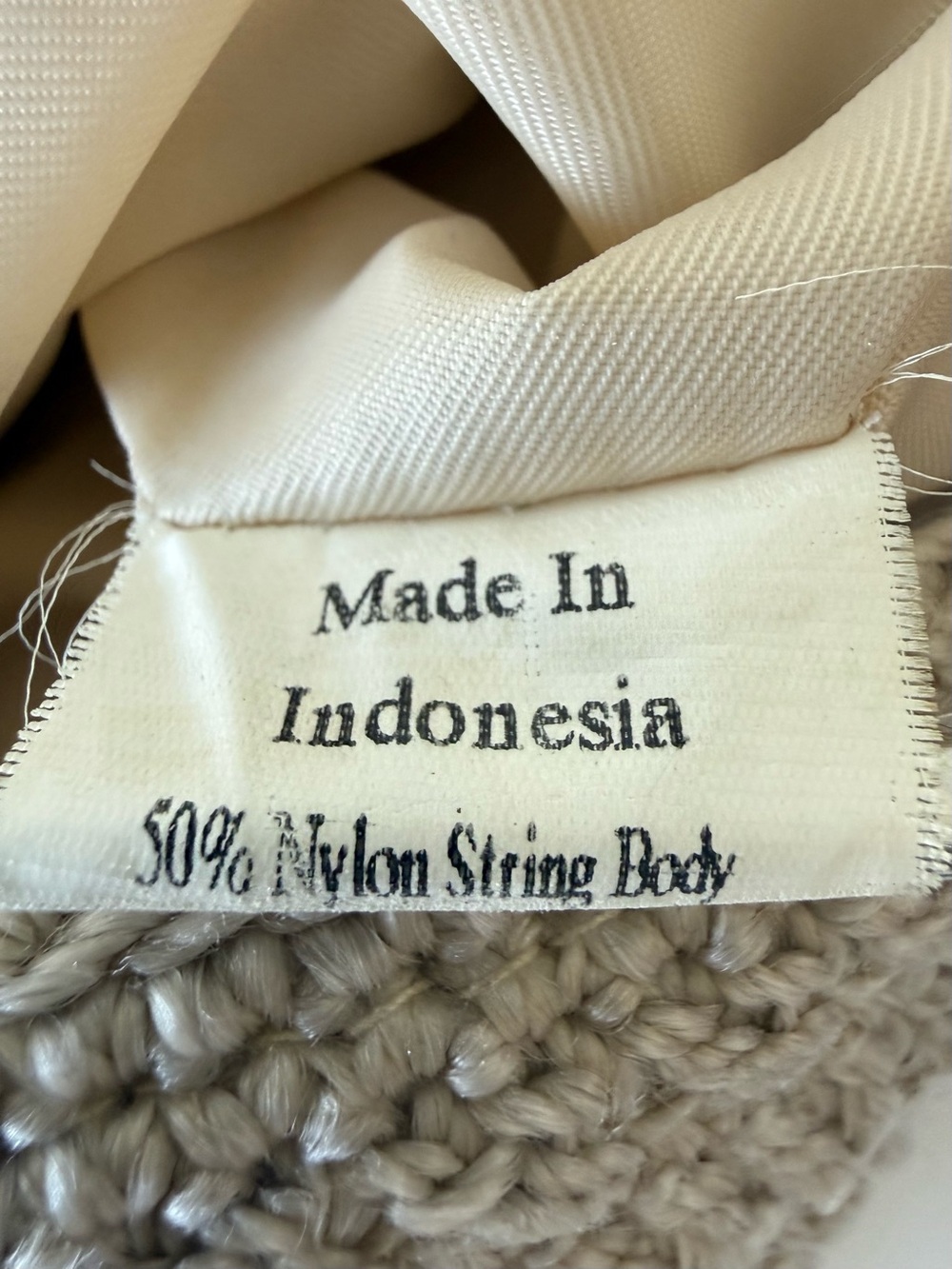 The Sak Vintage Crochet Boho Tote Bag - Cream Nylon String With Beaded Tassels - Picture 8 of 16